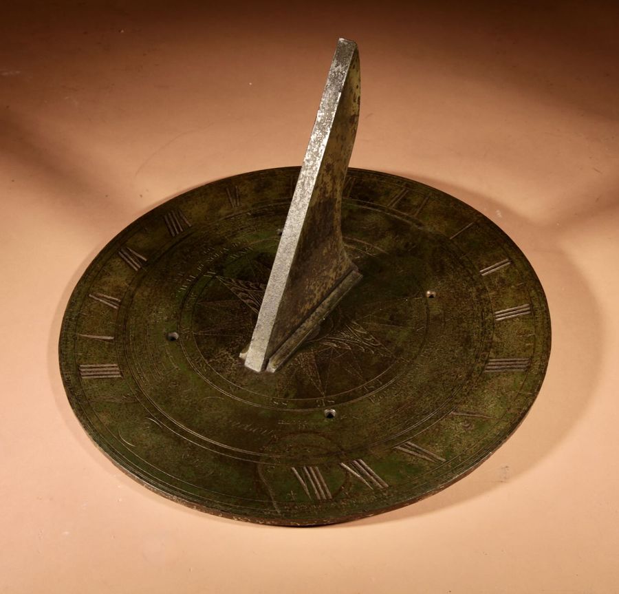 Unusual large scottish bronze sundial